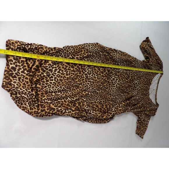 Motherhood Maternity Dress Large Midi Cinched Leopard Cat Cheetah Print - Picture 4 of 11